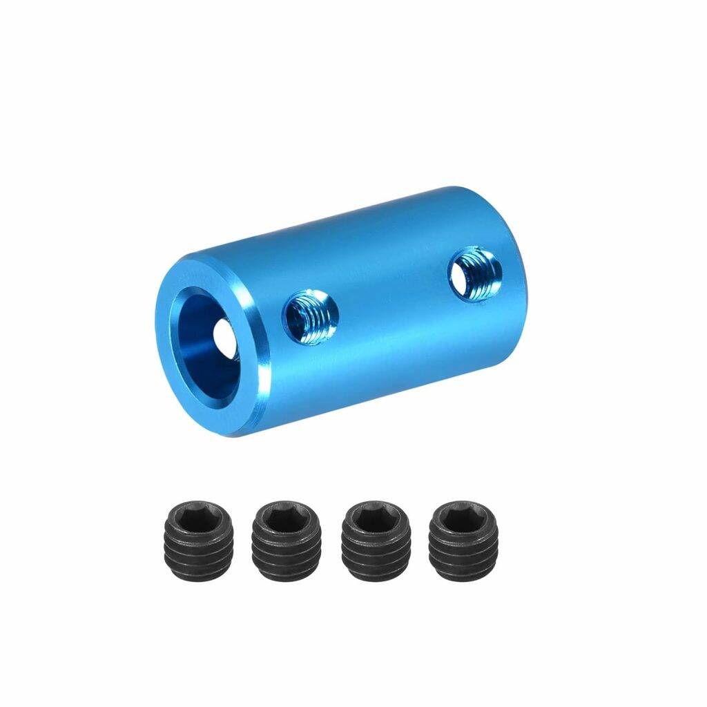 Picture of 8mm Shaft Coupler Joint Blue Aluminum Rigid Coupling Connector 8mm to 8mm for Stepper Motors, CNC Machines, DIY & Robotics