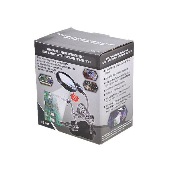 Picture of TE-801 Third Hand Soldering Station with LED Light & Magnifier Precision Repair Tool