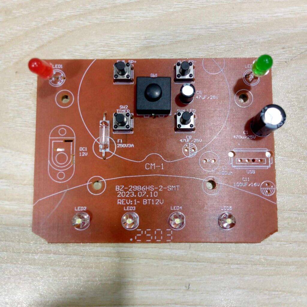 Picture of 2986HS-2-SMT 12V Rechargeable Fan Circuit Board 2986 Fan Circuit For Mini Fans