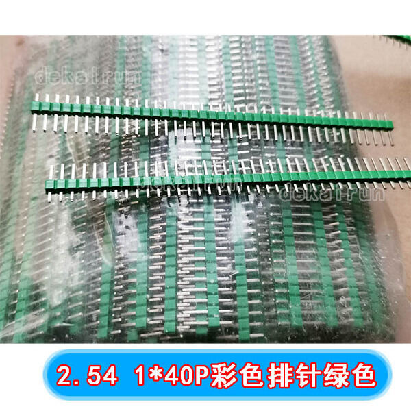 Picture of 5Pcs-Green 40x1 -Pin Header Strip 2.54mm Male Pins, Straight, Perfect for Electronics Projects