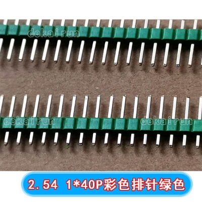 Picture of 5Pcs-Green 40x1 -Pin Header Strip 2.54mm Male Pins, Straight, Perfect for Electronics Projects