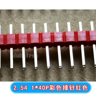 Picture of 40x1 Red Male Header Single Row, 2.54mm Connector for Arduino & PCB DIY Prototyping - 5Pcs
