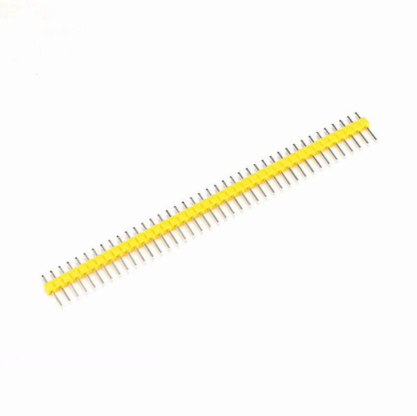 Picture of Yellow 40x1 Male Connector 2.54mm Straight Header for Arduino, Raspberry Pi & PCB - 5Pcs