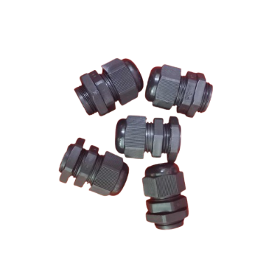 Picture of 5PCS - PG-11 Black Waterproof Plastic Cable Gland Connector 5-10mm Adjustable with Lock Nut for Control Box & Distribution Panel