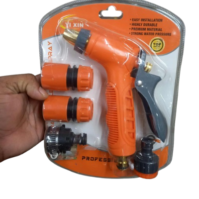 Picture of Orange Water Spray Gun Durable, Leak-Proof Nozzle for Car, Plants & Outdoor Cleaning