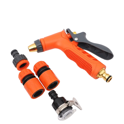 Picture of Orange Water Spray Gun Durable, Leak-Proof Nozzle for Car, Plants & Outdoor Cleaning