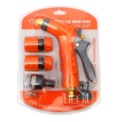 Picture of Orange Water Spray Gun Durable, Leak-Proof Nozzle for Car, Plants & Outdoor Cleaning