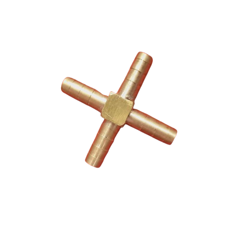 Picture of “Brass Copper Quick Insert Pagoda Hose Adapter 10×8 mm Multi‑Way (T / 4‑Way) for Plumbing & Gas”