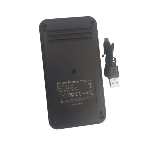 Picture of 2-Slot Fast USB Li-ion Charger Multi-Size Battery Charger 18650/32650/16340/14500 - Multicolor