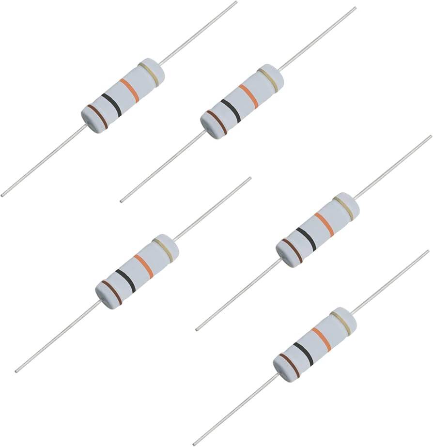Picture of 2pcs 10K Ohm 5W Axial Lead Resistor ±5% Tolerance High Power
