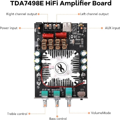 Picture of ZK-1602T Bluetooth Audio Power Amplifier Board with APP Control & 12V Cooling Fan