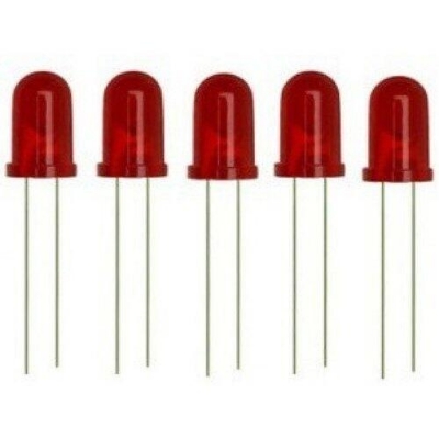 Picture of 25 Pieces 8mm Red LED High Intensity Diodes for DIY Electronics