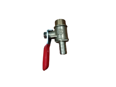 Picture of 1/4 Inch Brass Lever Ball Valve with Hose Barb Fitting