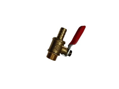 Picture of 1/4 Inch Brass Lever Ball Valve with Hose Barb Fitting