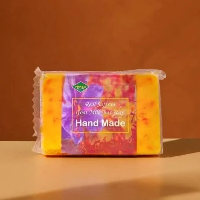 Picture of Hand Made Real Saffron Goat Milk Bar Soap 90gm