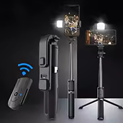 Picture of Adjustable 3-in-1 Selfie Stick & Tripod with Bluetooth Remote and Light