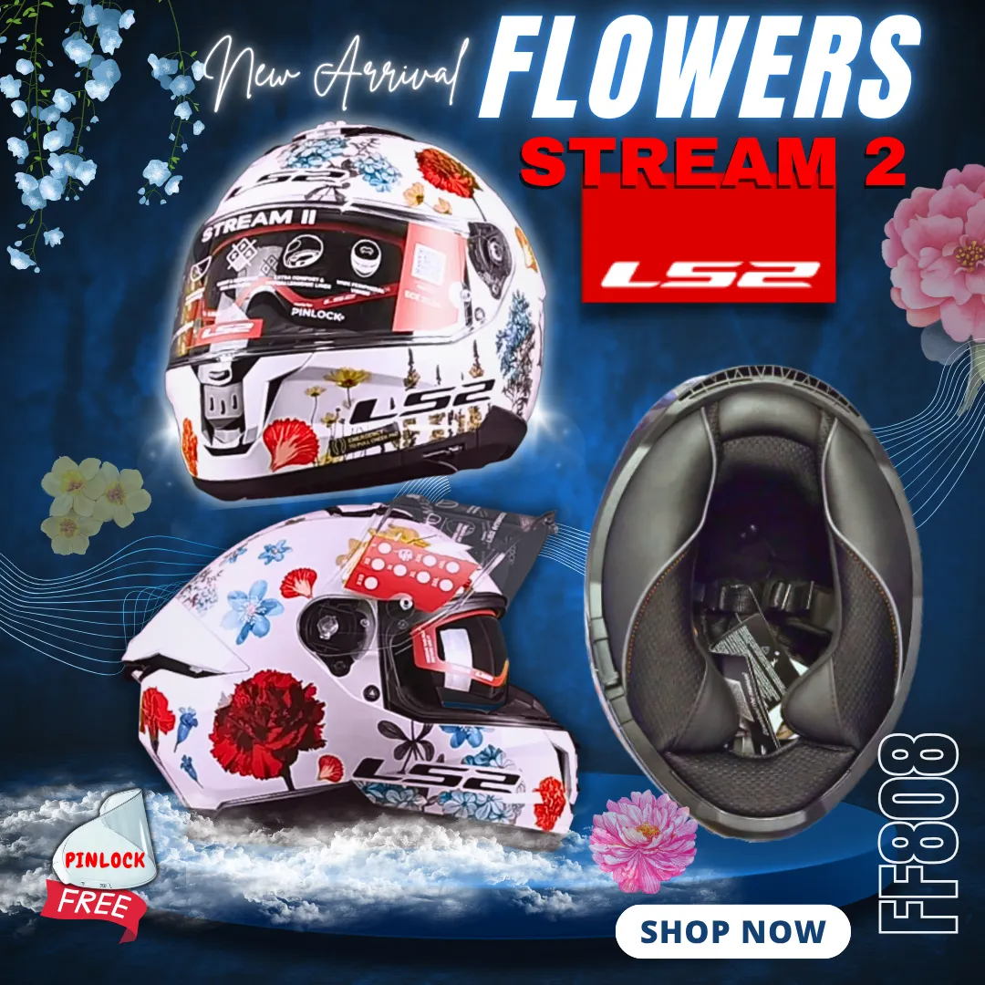 Picture of LS2 FF808 STREAM 2 FLOWERS FULL FACE HELMET