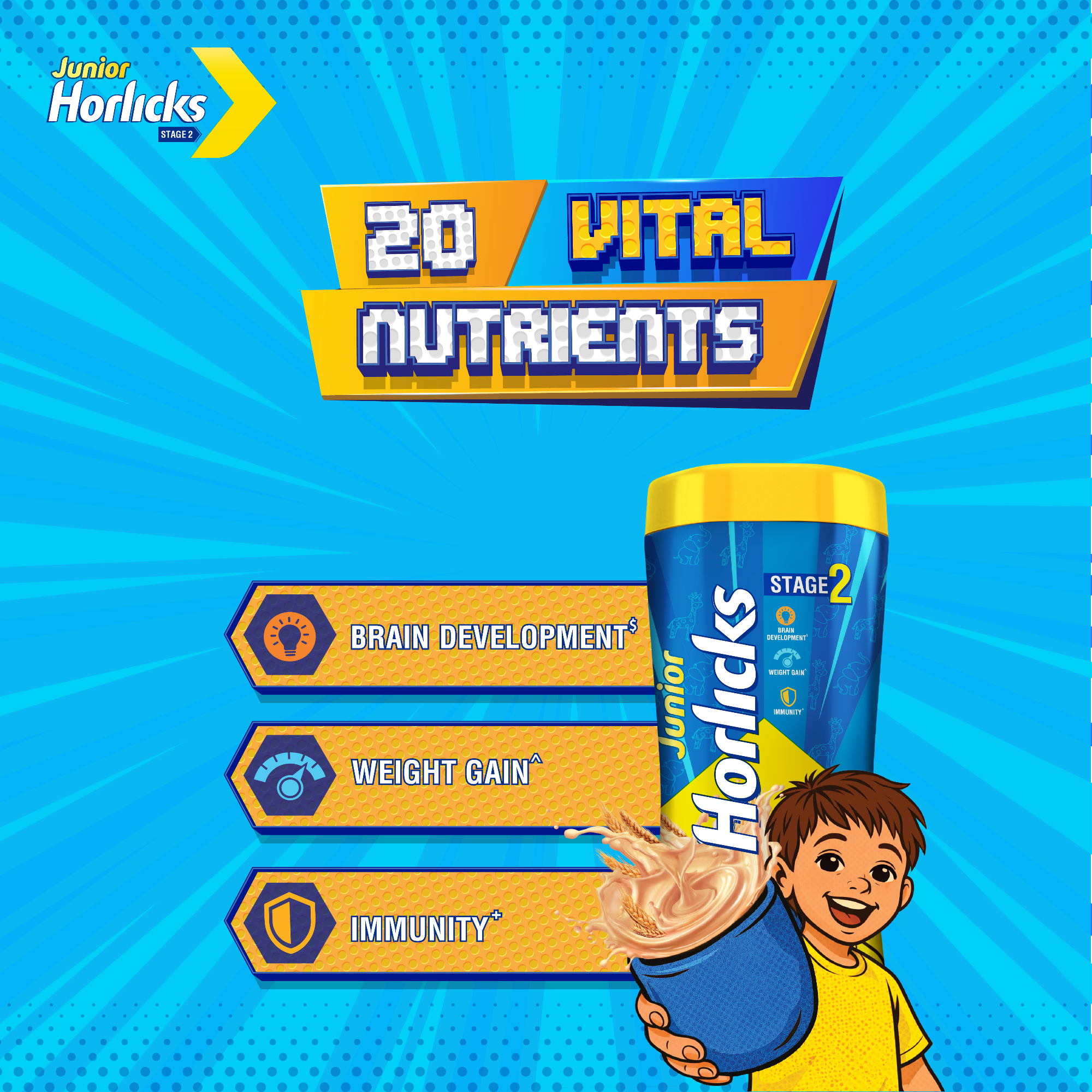Picture of Junior Horlicks Health and Nutrition Drink Stage-2 Jar 500g (Powder Drink)