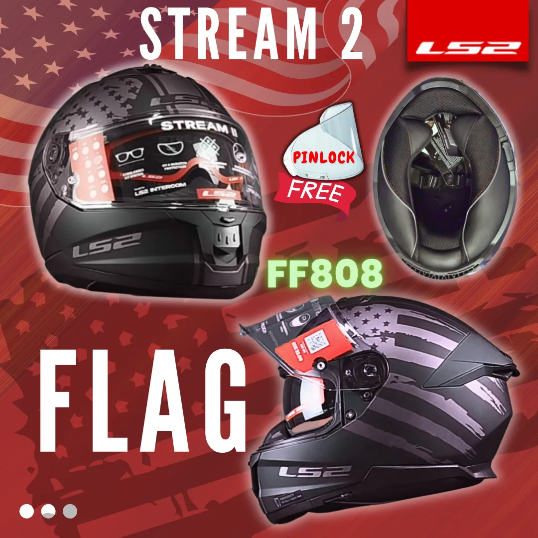 Picture of LS2 FF808 STREAM 2 FLAG FULL FACE HELMET
