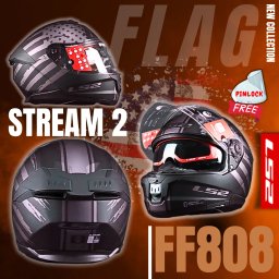 Picture of LS2 FF808 STREAM 2 FLAG FULL FACE HELMET