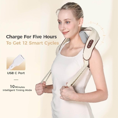 Picture of Neck And Back Massager With Heating, Body Massager For Body Aches And Pains Relief, Electric 5D Cervical Massage Machine For Deep Tissue Neck, Back, Shoulders, Waist And Legs - Multicolor