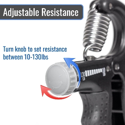 Picture of Sports Adjustable Hand Grip (10kg - 60kg) Strengthener with Counter for Men & Women for Gym Workout Hand Exercise Equipment to Use in Home for Forearm Exercise (Black) Stainless Steel Spring