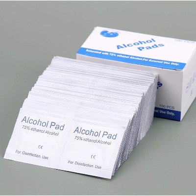 Picture of 100 Piece Portable First Aid Pad Antiseptic Skin Cleaning Care Jewelry Mobile Phone Cleaning Wipe - White