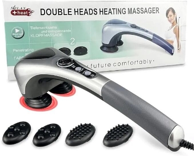 Picture of Electric Neck Hammer Dual-Head Vertebra Roller Back Hot Compress Massage Stick Portable Shoulder Cervical Spine Massage - Int: One size