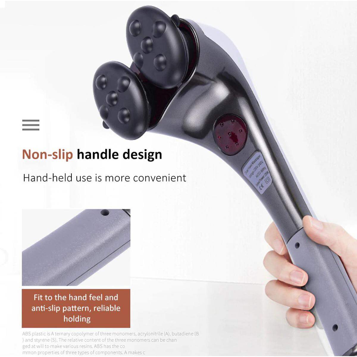 Picture of Electric Neck Hammer Dual-Head Vertebra Roller Back Hot Compress Massage Stick Portable Shoulder Cervical Spine Massage - Int: One size