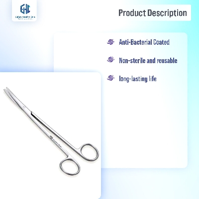 Picture of Metzenbaum Tonsil Stainless Steel Surgical Scissors Curved (6 Inches) - Silver - Int: One size