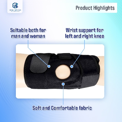 Picture of Knee Support Patela Belt Elastic Bandage Tape Sport Strap Straps Knew Pad Protector Band For Knee Brace - Black - Int: One size