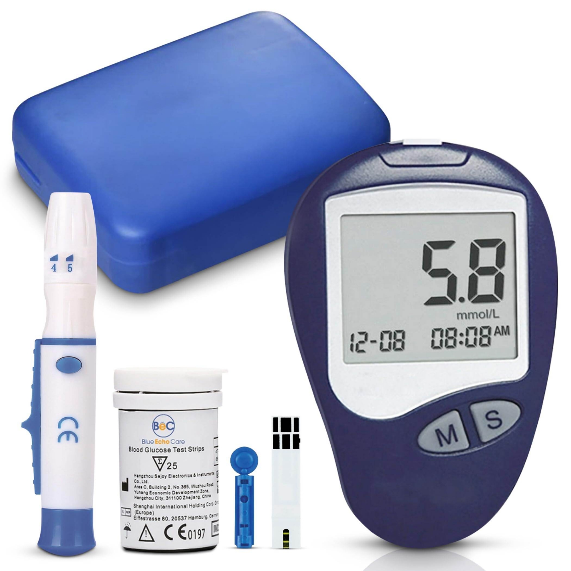 Picture of Oximetar and Thermometer and Blood Glucose Meters and Blood Pressure Monitor 4 in1 Health care Kits Home Office - COMBO PACK - Int: One size