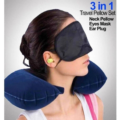 Picture of Functional Inflatable Neck Pillow Inflatable U Shaped Travel Pillow Car Head Neck Rest Air Cushion for Travel Neck Pillow 1PC - Neck Pillow - Multicolor - Int: One size