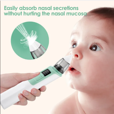 Picture of Rechargeable Baby Nose Cleaner Silicone Adjustable Suction Electric Child Nasal Aspirator Health Safety Convenient Low Noise - Multicolor - Int: One size