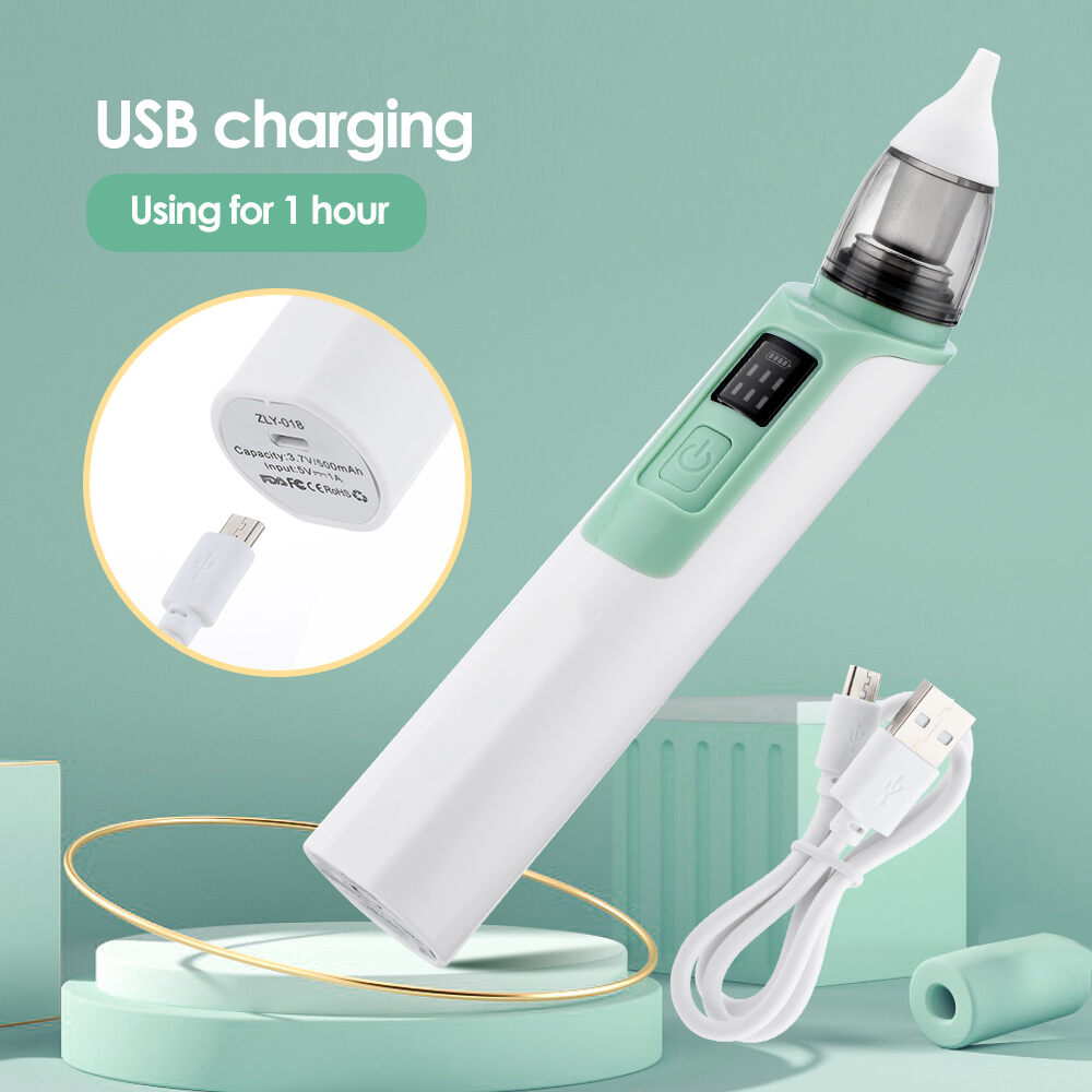 Picture of Rechargeable Baby Nose Cleaner Silicone Adjustable Suction Electric Child Nasal Aspirator Health Safety Convenient Low Noise - Multicolor - Int: One size