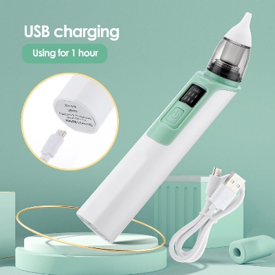 Picture of Rechargeable Baby Nose Cleaner Silicone Adjustable Suction Electric Child Nasal Aspirator Health Safety Convenient Low Noise - Multicolor - Int: One size