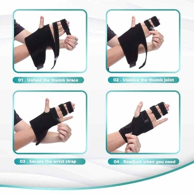 Picture of Trigger Finger Splint Finger Brace | Middle Finger Splint | Splint For Fractures, Broken Ring Finger, Arthritis, Tendonitis | Mallet Finger Splint Straightener Immobilizer - Black - Int: One size
