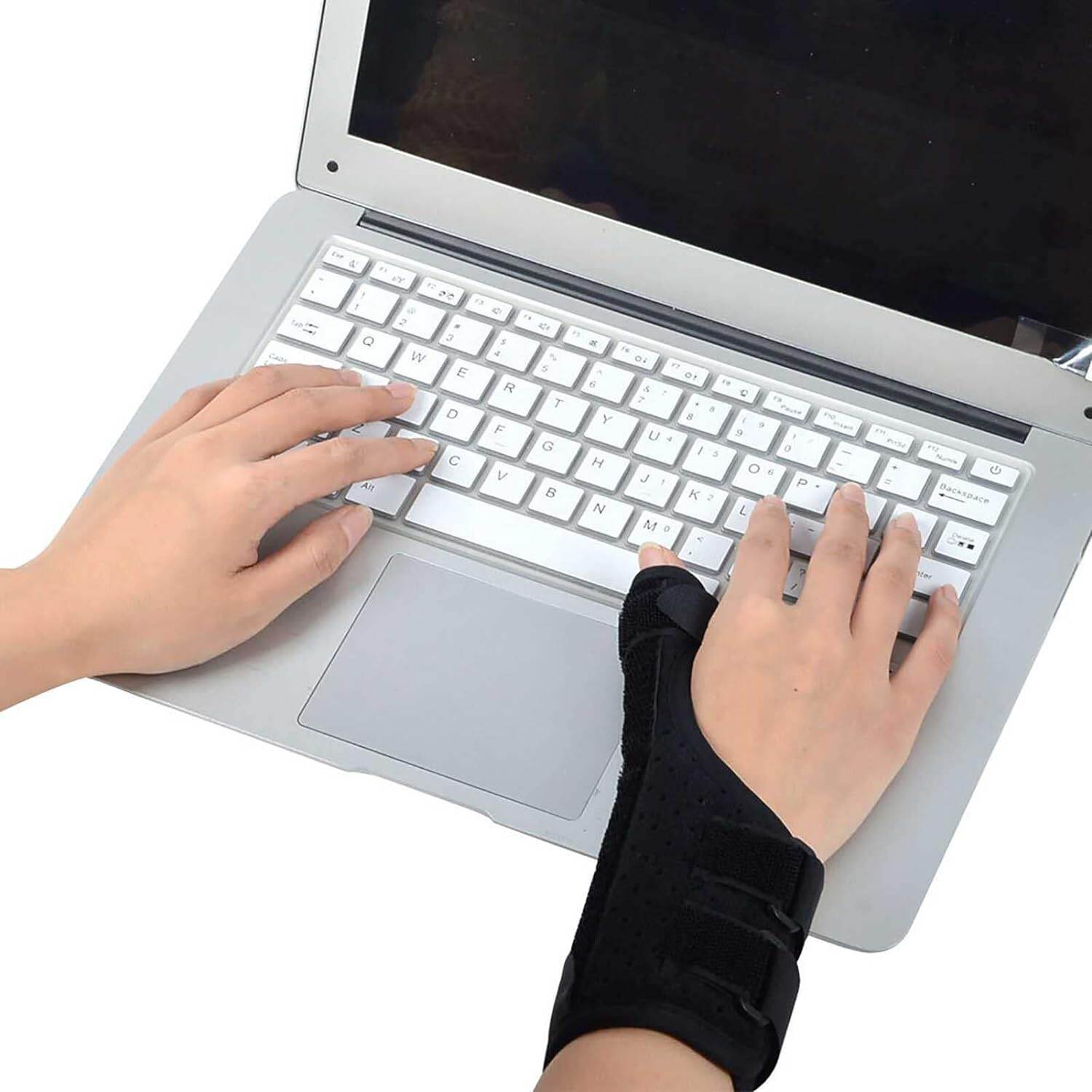Picture of Thumb Splint & Wrist Brace – Both Wrist Splint and Thumb Splint to Support Sprains, Tendinosis, Tenosynovitis, Fractures or Trigger Thumb, Hand Brace for Carpal Tunnel - Black - Int: One size