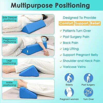 Picture of Bed Wedge Pillow Foam Body Positioner Elevate Support Back Neck Pain Leg Rest 20*20*40 - Multicolor - Int: One size