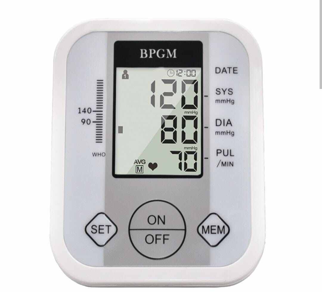 Picture of Fully Automatic Upper arm Digital Blood Pressure Monitor with Glucometer Machine with 10 Test Strips (Combo Pack) - Multicolor - Int: One size