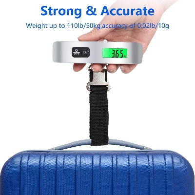 Picture of Digital Luggage Scale with Backlight, Electronic Portable Suitcase, Travel Weighing Scales Luggage Bag Hanging, -40%, 50kg, 110lb - Multicolor - Int: One size
