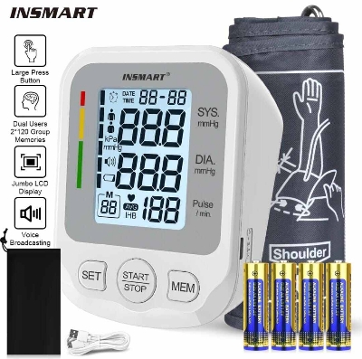 Picture of Renevo Fully Automatic Upper arm Digital Blood Pressure Monitor Apparatus and Testing Machine, Separate Cuff, LCD Display with USB Port with 5 year Warranty - Multicolor - Int: One size