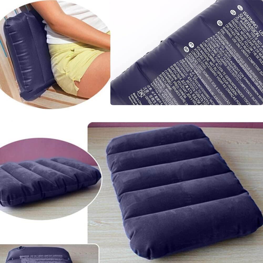 Picture of Velvet Air Pillow Cushion Sleeping Bag Backpacking Pillow Soft Comfortable Air Inflatable Travel Pillow Tourist Pillow (Blue)