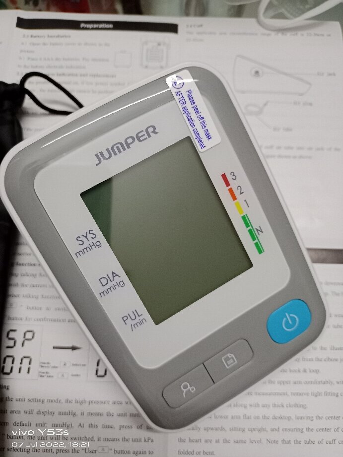 Picture of Jumper Digital Electronic Blood Pressure Monitor Machine JPD-HA300 - Multicolor - Int: One size