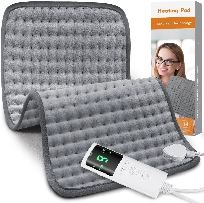 Picture of Heating Pad for Back Pain Relief, Heating Pad for Period Cramps with 9 Heat Settings & 4 Timers Auto-off, Machine Washable, Dry & Moist Heat, Soft Electric Heating Pad for Sore Muscles - 30X40 CM - Int: One size