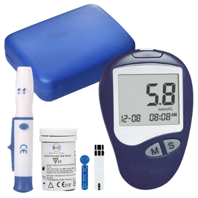 Picture of Oximetar and Thermometer and Blood Glucose Meters and Blood Pressure Monitor 4 in1 Health care Kits Home Office - COMBO_PACK - Int: One size