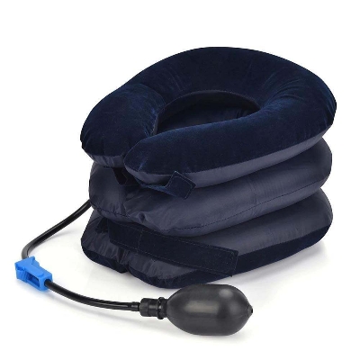 Picture of Neckline Pillow Pneumatic Air Bag 3 Tier Inflatable for Cervical Spine Neck Rest Support Massagers Pillow Neck Pillow for Back Pain, Sleeping Travel, Car seat - Multicolor - Int: One size