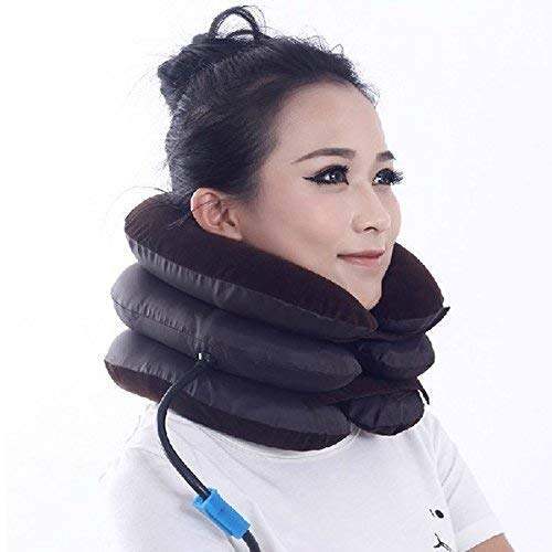 Picture of Neckline Pillow Pneumatic Air Bag 3 Tier Inflatable for Cervical Spine Neck Rest Support Massagers Pillow Neck Pillow for Back Pain, Sleeping Travel, Car seat - Multicolor - Int: One size