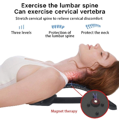 Picture of Magnetic Therapy Back Massager Stretcher Neck Stretch Tools Massage Cervical Pillow Lumbar Spine Support Corrector pain Relief - Int: One size