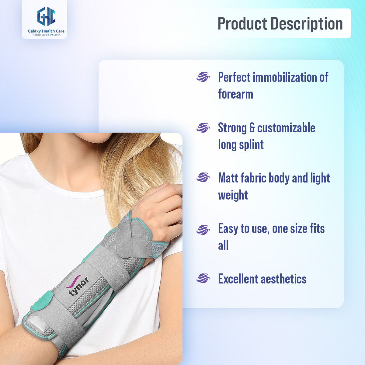 Picture of TYNOR Forearm Splint Universal - Int: One size